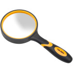 Hand Held Portable Optical Lens 4X 75mm Magnifying Glass Rubber Handle