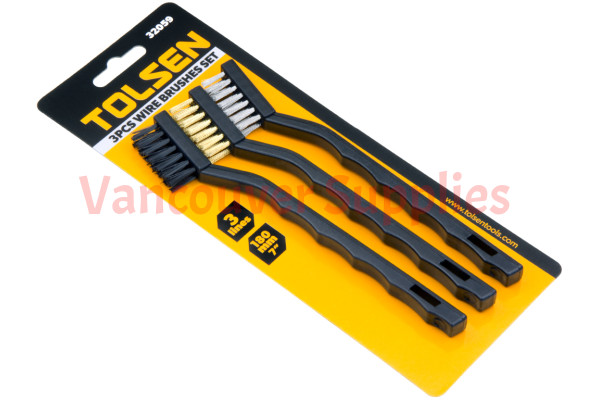 3pcs 7in Mini Wire Nylon Brass Stainless Steel Wire Cleaning Brush Set