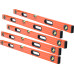 Lot of 5 3ft Horizontal Vertical Aluminum Level Rubber Handles 3 Vials