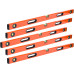 Lot of 5 3ft Horizontal Vertical Aluminum Level Rubber Handles 3 Vials