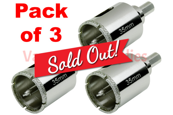 3 Pack Diamond Hole Saw 1-3/8inch 35mm Ceramic Tile Granite Drill Bit