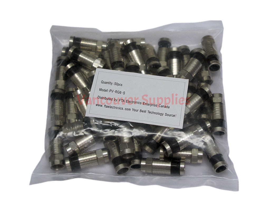 Coax Connectors : 50Pcs Outdoor Compression RG6 Satellite ...