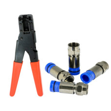 Coax Cable Connector Compression Crimping Tool RG6 RG59 F Connectors