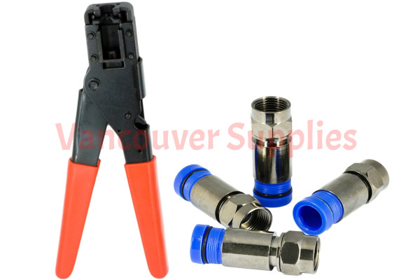 Coax Cable Connector Compression Crimping Tool RG6 RG59 F Connectors