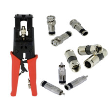Universal Coax Compression Crimping Tool for RCA RG6 RG59 F BNC Cable