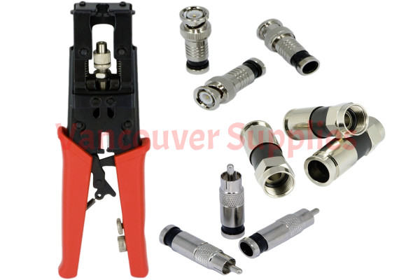 Universal Coax Compression Crimping Tool for RCA RG6 RG59 F BNC Cable