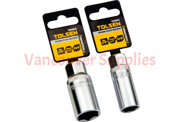 5/8in 16mm 13/16in 21mm Cr-v Steel Car Spark Plug 3/8 Drive Socket Set