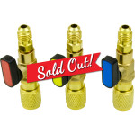 R134A Manifold Gauge Refrigerant Charging Set of 3 Ball Valve Adapters