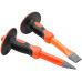10inch Flat Slotted and Point Head Hand Guard Concrete Rock Chisel Set