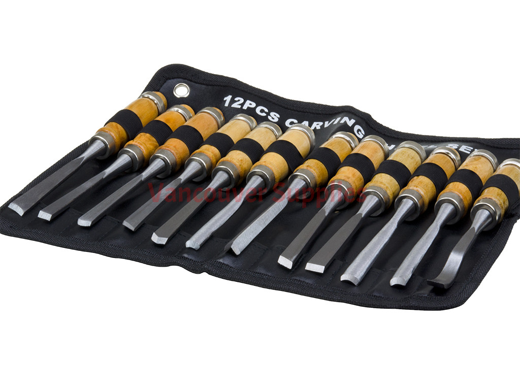 12pc Set Carbon Steel Cutting Wood Carving Tools Knife Chisel