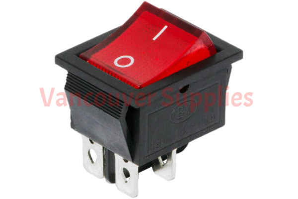 Red Button On-Off 4 Pin DPST Boat Rocker Switch 16A 250V 20A 125V AC