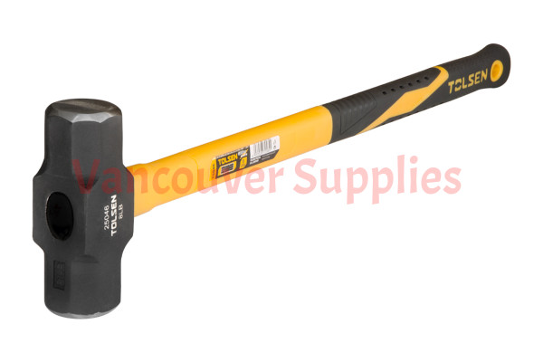 8Lb 26inch Heavy Duty Sledge Hammer Fibreglass Handle Rubberized Grip