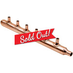 3/4in Inlet 1/2in PEX Water Outlet 6 Branch Ports Closed End Manifold