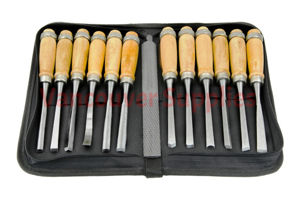 14Pcs Wood Carving Chisel Rasp File Set Woodworking Detailed Hand Tool