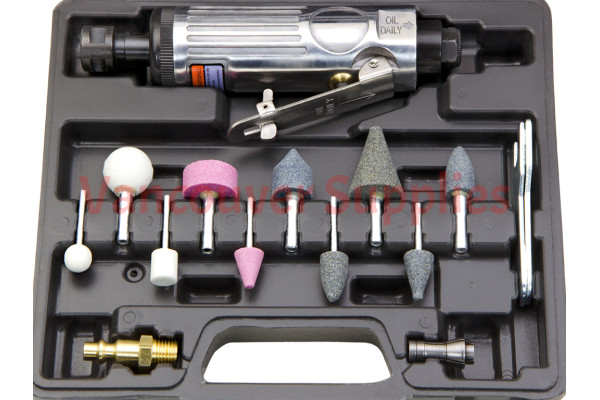 15pcs 1/8 1/4in Air Hand Die Grinder Rotary Tool Set Grinding Stones