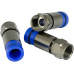 50Pcs Compression Waterproof RG6 Satellite TV Cable Blue Connectors
