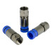 50Pcs Compression Waterproof RG6 Satellite TV Cable Blue Connectors