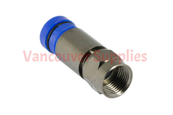 50Pcs Compression Waterproof RG6 Satellite TV Cable Blue Connectors