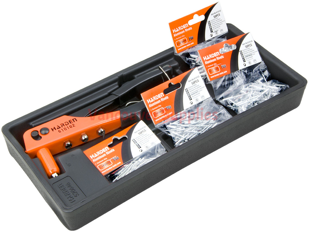 Steel Hand Riveter Rivet Gun 200pcs Aluminum Different Sizes ...