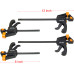 Pair of 6inch & 12inch Ratcheting Bar Locking Woodwork Clamps Spreader