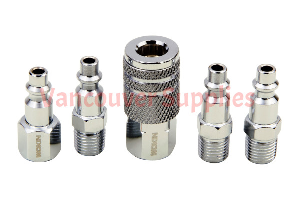 5pcs Air Hose Fittings 1/4inch Quick Connect Coupler Connector Plugs