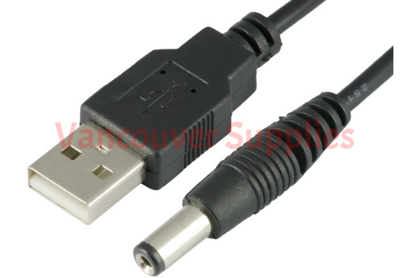 DC 5.5mm Plug to USB Charging Power Charge Cable Wire 5V DC Connector