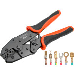 Ratchet Crimp Tool Foldable Dual Tab Non-insulated Terminal Connectors