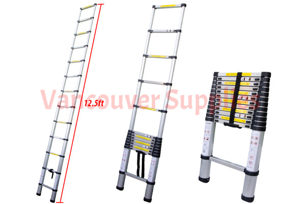 12.5Ft Light Aluminum Telescopic Telescoping Folding Extendable Ladder