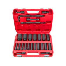 25pcs Drive Deep Impact Sockets 8-36mm Extension Flex Joint L Wrench