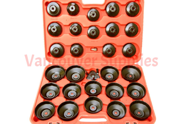30pcs Cap Cup Type Oil Filter Remover Wrench Tool Removal Socket Set
