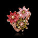 Size 8 Brass 18K Rose Gold Flowers Plated Zircon Crystal Women Ring