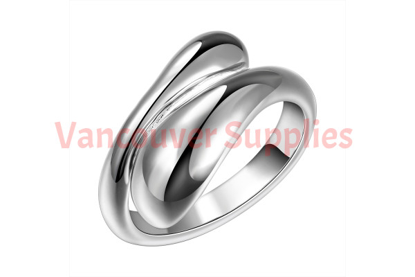 Size7 Brass Silver Plated Ladys Women Girl Party Hand Snake Style Ring