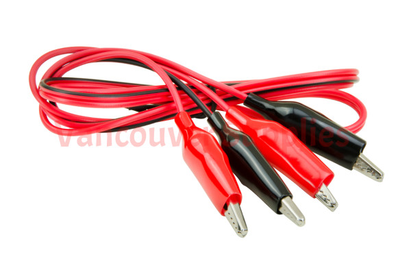 18AWG Pair of Dual Red Black Test Leads Alligator Clips Jumper Cables