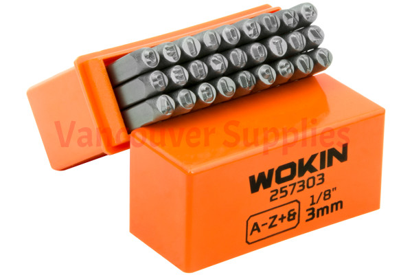 Steel Punch Stamp Die Set Metal Tool Letters (A-Z) 27-Piece Set 3mm