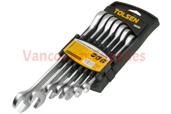 7pcs Metric Gear Spanner Fixed Head Combination Ratchet Wrench Set