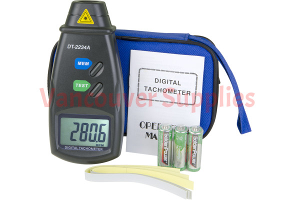 Digital Laser Photo Tachometer Non-Contact RPM Speed Meter w/ Strips