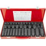 35pcs 1/2in Drive Deep Shallow Impact Wrench Socket 8-32mm Metric Set