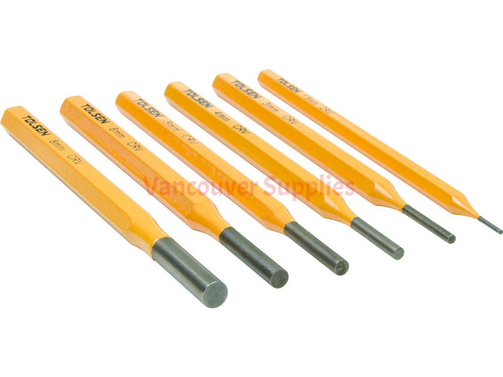 6pcs Professional Steel Vanadium Heavy Duty Nail Punch Tool