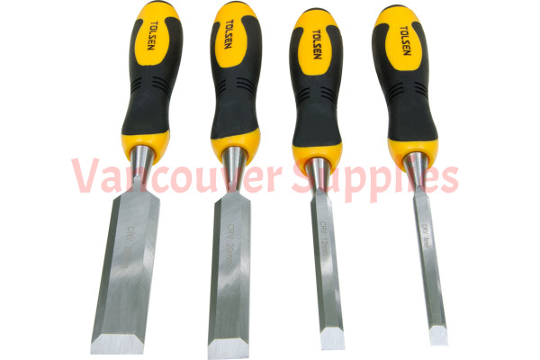 4pc CRV Woodwork Chisel Carving Woodworking Chisels Metal Strike Plate
