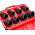8pcs 3/4in Square Metric Extra Deep Impact Axle Nut Socket Set 29-39mm