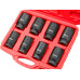 8pcs 3/4in Square Metric Extra Deep Impact Axle Nut Socket Set 29-39mm