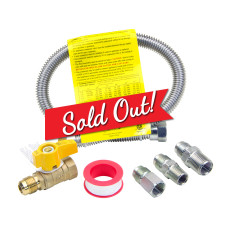 Stainless Steel Flexible Natural Propane Gas Line 3/8 1/2in Ball Valve