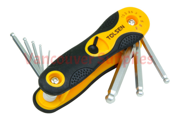 Hand 8pcs Metric Folding Ball End Point Allen Hex Key 1.5mm-8mm Set