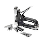 Heavy Duty Chrome 3 Way Stapler Staple Gun Nailer Crown U-Shape Nails