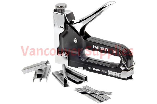 Heavy Duty Chrome 3 Way Stapler Staple Gun Nailer Crown U-Shape Nails