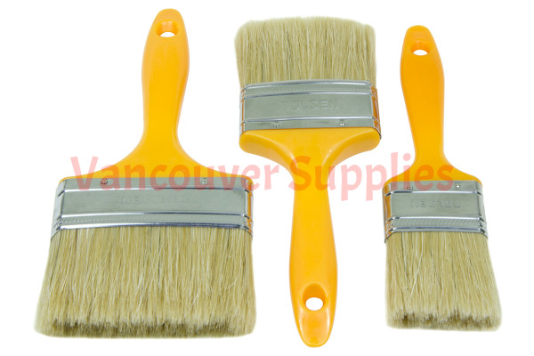 3pcs Flat Paint Cutting Brush Soft Bristle Hard Plastic Painting Stain