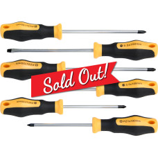 6pcs Anti-Slip Grip Magnetized Flat Phillips Pozidrive Screwdriver Set