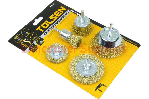 5pcs Wire Brush Wheel Set Rust Paint Cleaning Drill Bit Attachment Cup
