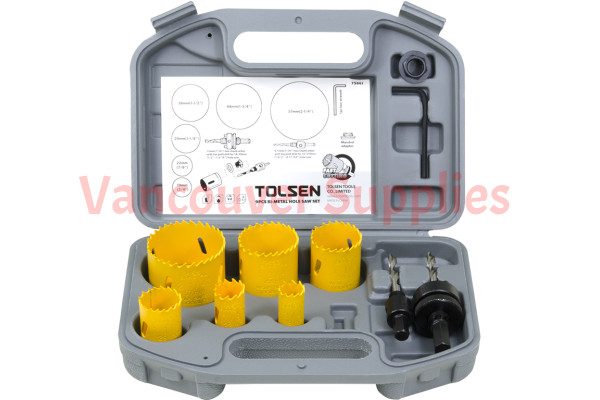 9pcs Plumbing HSS Bi-Metal Steel Wood Hole Saw Socket Drill Bits Set