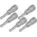 5pcs ¼ Hex 12mm 65mm Professional Metric Socket Magnetic Nut Drivers